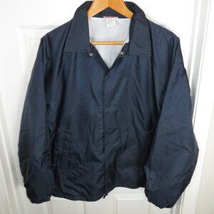 Vintage Hartwell Sports Coaches Style Jacket Navy Blue Mens XL Deadstock